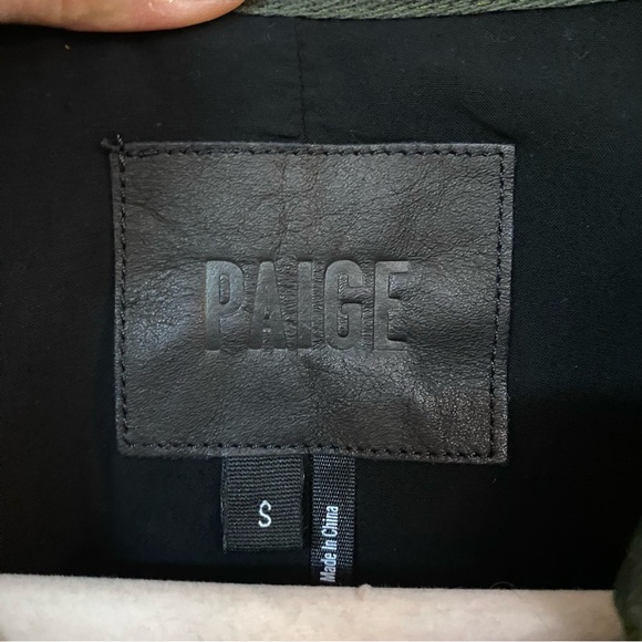 PAIGE Cheryl Olive Green Bomber Jacket Small - Picture 3 of 5